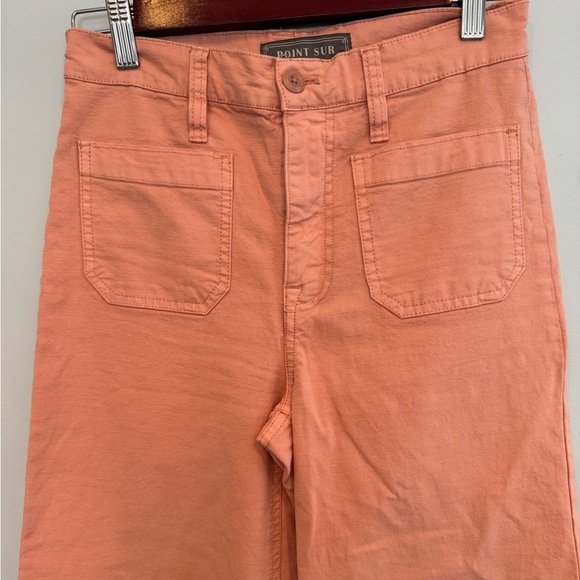 J Crew Point Sur Washed Wide Leg Crop Pants in Peach Size 25 - Picture 2 of 8